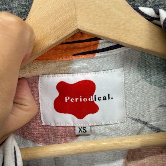 Periodical Jumpsuit Women XS White Floral Belted Collared Long Sleeve Pockets - Picture 3 of 6